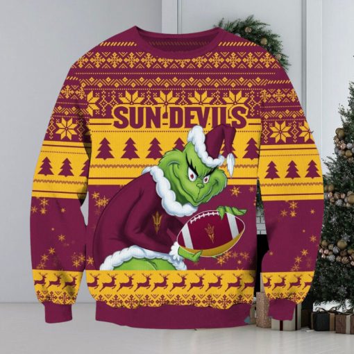 NCAA Arizona State Sun Devils Grinch AOP Ugly Christmas Sweater Christmas Gift For Men And Women