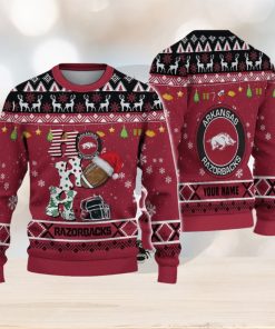 NCAA Arkansas Razorbacks HO HO HO Custom Ugly Christmas Sweater