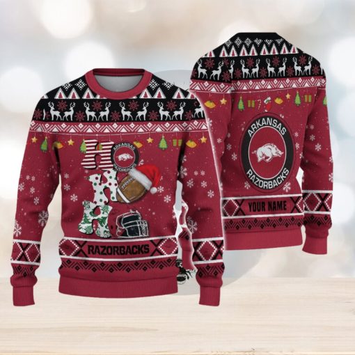 NCAA Arkansas Razorbacks HO HO HO Custom Ugly Christmas Sweater