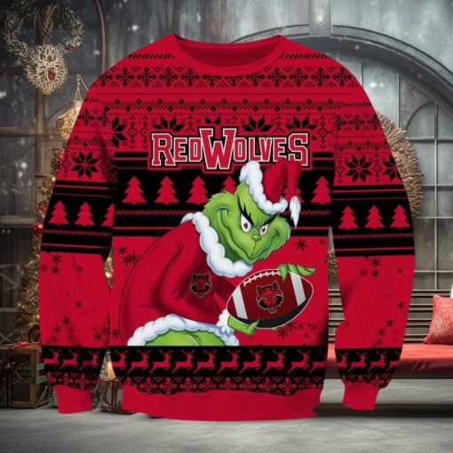 NCAA Arkansas State Red Wolves Grinch AOP Ugly Christmas Sweater Christmas Gift For Men And Women