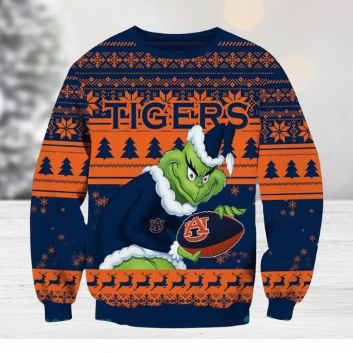 NCAA Auburn Tigers Grinch AOP Ugly Christmas Sweater Christmas Gift For Men And Women