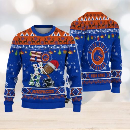 NCAA Boise State Broncos HO HO HO Custom Ugly Christmas Sweater