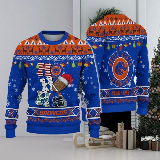 NCAA Boise State Broncos HO HO HO Custom Ugly Christmas Sweater