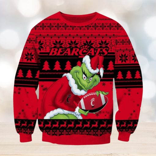 NCAA Cincinnati Bearcats Grinch Ugly Christmas Sweater Trending Sweater For 2023 Christmas Holidays