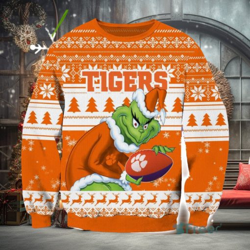 NCAA Clemson Tigers Grinch AOP Ugly Christmas Sweater Christmas Gift For Men And Women