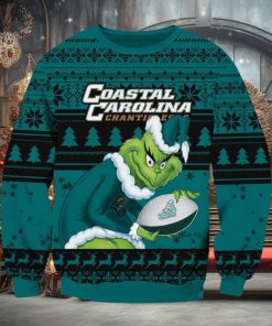 NCAA Coastal Carolina Chanticleers Grinch AOP Ugly Christmas Sweater Christmas Gift For Men And Women