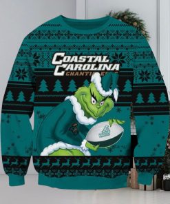 NCAA Coastal Carolina Chanticleers Grinch AOP Ugly Christmas Sweater Christmas Gift For Men And Women