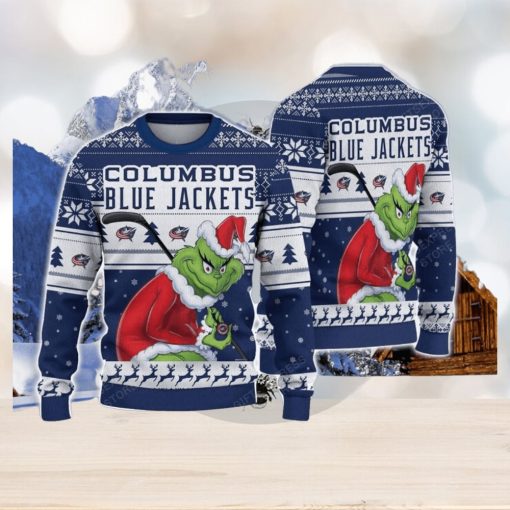 NCAA Columbus Blue Jackets Football Fans Sweater Grinch Ugly Sweater Christmas Xmas Gift