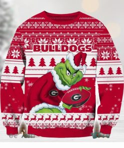 NCAA Georgia Bulldogs Logo Grinch AOP Ugly Christmas Sweater Christmas Gift For Men And Women