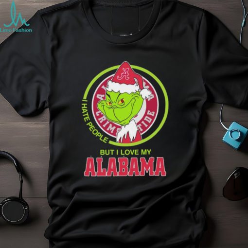 NCAA Grinch I Hate People But I Love My Alabama Crimson Tide Shirt