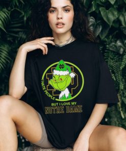 NCAA Grinch I Hate People But I Love My Notre Dame Fighting Irish Shirt