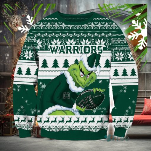 NCAA Hawaii Rainbow Warriors Grinch AOP Ugly Christmas Sweater Christmas Gift For Men And Women