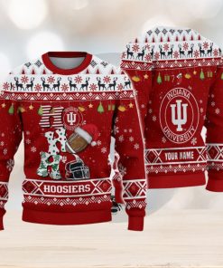 NCAA Indiana Hoosiers HO HO HO Custom Ugly Christmas Sweater