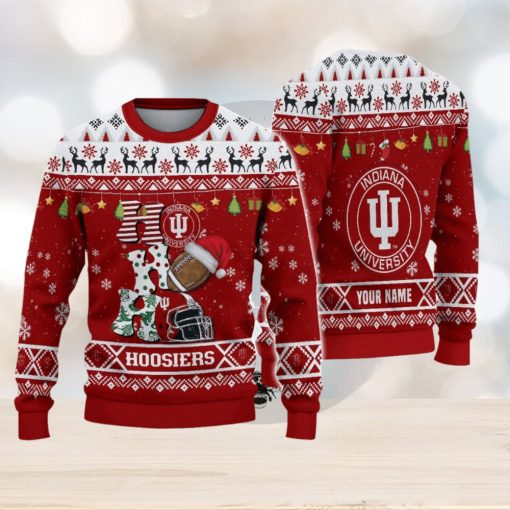 NCAA Indiana Hoosiers HO HO HO Custom Ugly Christmas Sweater