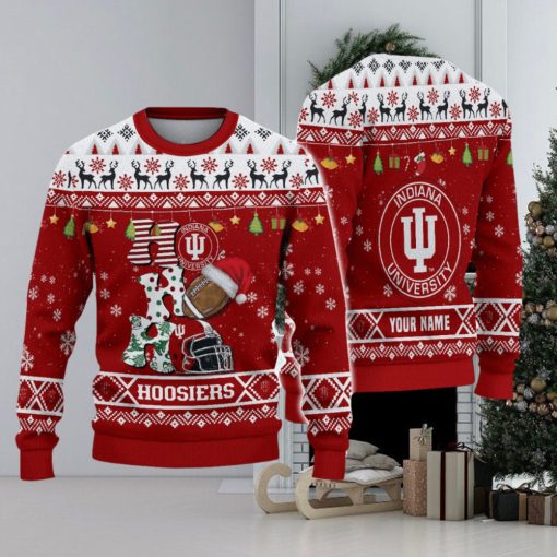 NCAA Indiana Hoosiers HO HO HO Custom Ugly Christmas Sweater