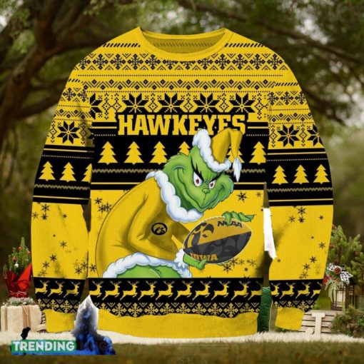 NCAA Iowa Hawkeyes Grinch Ugly Christmas Sweater Trending Sweater For 2023 Christmas Holidays