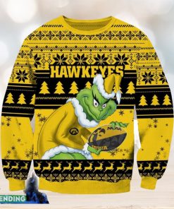 NCAA Iowa Hawkeyes Grinch Ugly Christmas Sweater Trending Sweater For 2023 Christmas Holidays