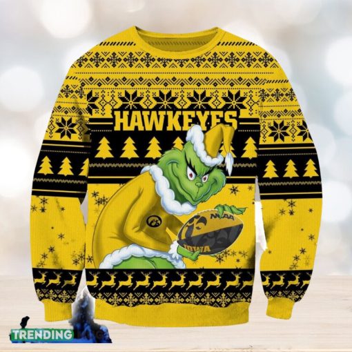 NCAA Iowa Hawkeyes Grinch Ugly Christmas Sweater Trending Sweater For 2023 Christmas Holidays