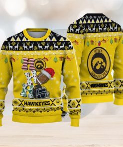 NCAA Iowa Hawkeyes HO HO HO Custom Ugly Christmas Sweater