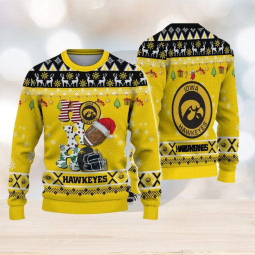 NCAA Iowa Hawkeyes HO HO HO Custom Ugly Christmas Sweater