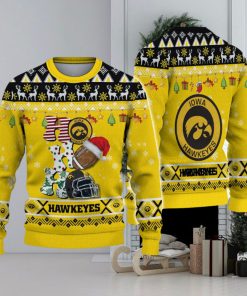 NCAA Iowa Hawkeyes HO HO HO Custom Ugly Christmas Sweater