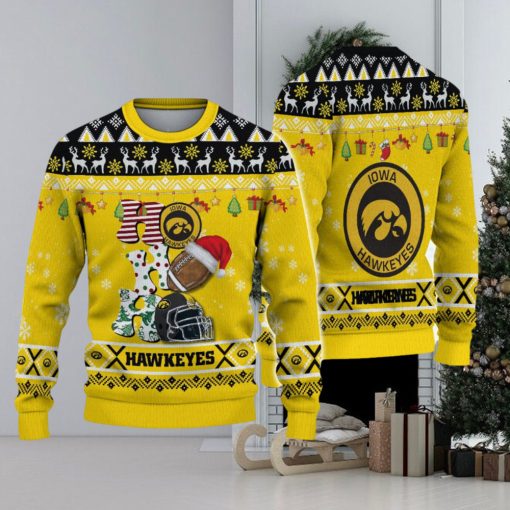 NCAA Iowa Hawkeyes HO HO HO Custom Ugly Christmas Sweater