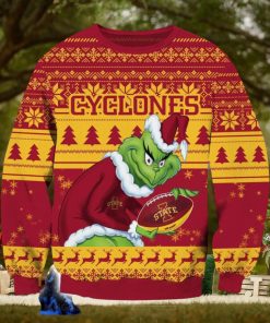 NCAA Iowa State Cyclones Grinch Ugly Christmas Sweater Trending Sweater For 2023 Christmas Holidays