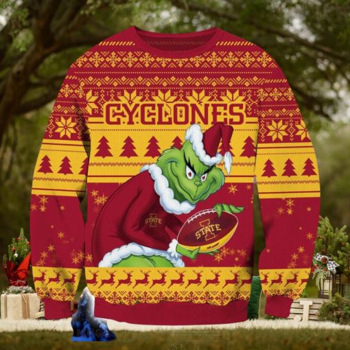 NCAA Iowa State Cyclones Grinch Ugly Christmas Sweater Trending Sweater For 2023 Christmas Holidays