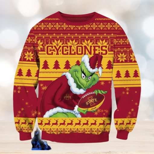 NCAA Iowa State Cyclones Grinch Ugly Christmas Sweater Trending Sweater For 2023 Christmas Holidays