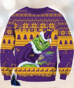 NCAA LSU Tigers Grinch Ugly Christmas Sweater Trending Sweater For 2023 Christmas Holidays