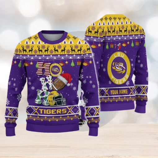 NCAA LSU Tigers HO HO HO Custom Ugly Christmas Sweater