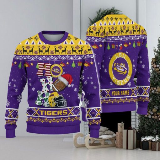 NCAA LSU Tigers HO HO HO Custom Ugly Christmas Sweater