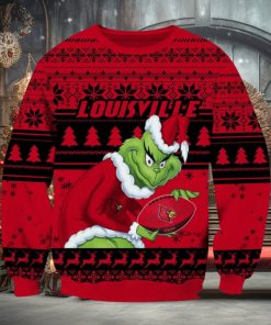 NCAA Louisville Cardinals Grinch AOP Ugly Christmas Sweater