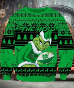 NCAA Marshall Thundering Herd Grinch AOP Ugly Christmas Sweater Christmas Gift For Men And Women