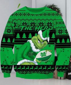 NCAA Marshall Thundering Herd Grinch AOP Ugly Christmas Sweater Christmas Gift For Men And Women