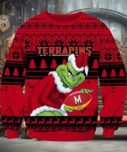 NCAA Maryland Terrapins Grinch AOP Ugly Christmas Sweater Christmas Gift For Men And Women