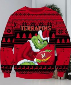 NCAA Maryland Terrapins Grinch AOP Ugly Christmas Sweater Christmas Gift For Men And Women