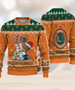 NCAA Miami Hurricanes HO HO HO Custom Ugly Christmas Sweater