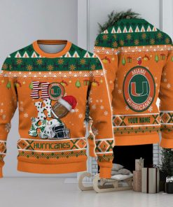 NCAA Miami Hurricanes HO HO HO Custom Ugly Christmas Sweater