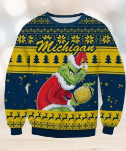 NCAA Michigan Wolverines Grinch Ugly Christmas Sweater Trending Sweater For 2023 Christmas Holidays