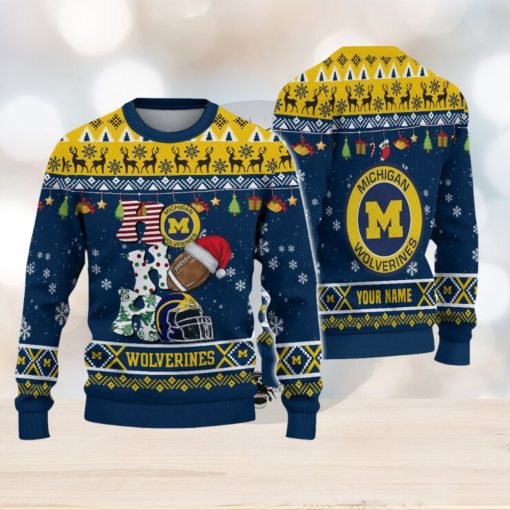 NCAA Michigan Wolverines HO HO HO Custom Ugly Christmas Sweater