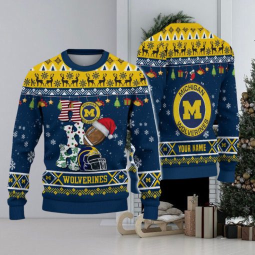 NCAA Michigan Wolverines HO HO HO Custom Ugly Christmas Sweater