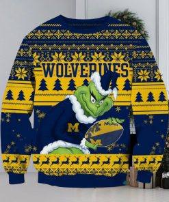 NCAA Michigan Wolverines Logo Grinch AOP Ugly Christmas Sweater Christmas Gift For Men And Women