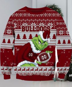 NCAA Mississippi State Bulldogs Grinch AOP Ugly Christmas Sweater Christmas Gift For Men And Women