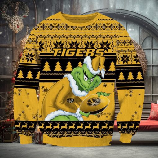 NCAA Missouri Tigers Grinch AOP Ugly Christmas Sweater Christmas Gift For Men And Women