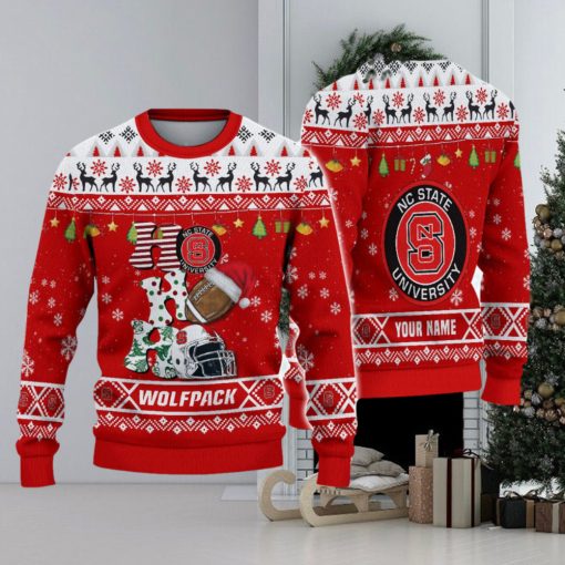 NCAA NC State Wolfpack HO HO HO Custom Ugly Christmas Sweater