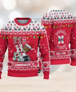 NCAA Nebraska Cornhuskers HO HO HO Custom Ugly Christmas Sweater