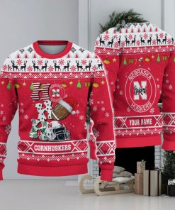 NCAA Nebraska Cornhuskers HO HO HO Custom Ugly Christmas Sweater