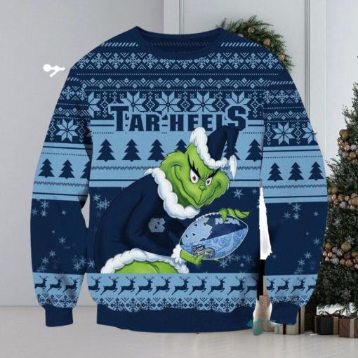 NCAA North Carolina Tar Heels Grinch AOP Ugly Christmas Sweater Christmas Gift For Men And Women