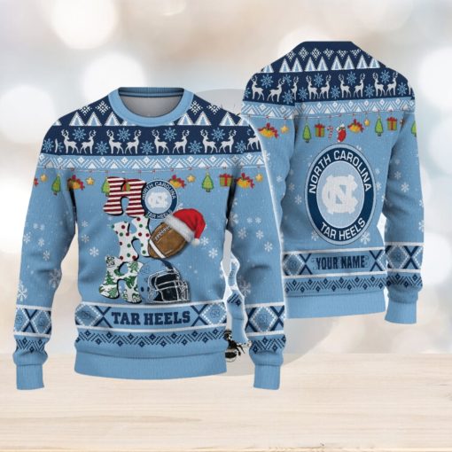 NCAA North Carolina Tar Heels HO HO HO Custom Ugly Christmas Sweater